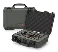 NANUK 909 Travel Knife Case - Waterproof Pocket Knife Storage with 8 Slots, 12.6” x 9” x 4.4” - Lightweight, Lockable, Dustproof, Impact-Resistant & Durable - Olive
