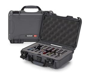 NANUK 909 Travel Knife Case - Waterproof Pocket Knife Storage with 8 Slots, 12.6” x 9” x 4.4” - Lightweight, Lockable, Dustproof, Impact-Resistant & Durable - Graphite