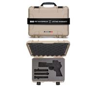 NANUK 910 Hard Optic Ready Pistol Case with Custom Foam Insert, IP67 Waterproof & Crushproof, Rugged Construction for Ultimate Protection, Made in Canada - Tan (14.3” x 11.1” x 4.7”)