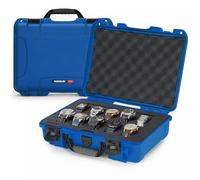 NANUK 910 - Waterproof travel case for watches, 10 compartments, shock- and dust-resistant, cabin-sized, premium foam interior (36.3 × 28.2 × 12 cm) (Blue)