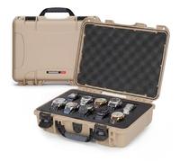 NANUK 910 Waterproof Watch Travel Case - 10 Slot Watch Briefcase, Impact-Resistant, Dustproof, Carry-On Approved, Premium Foam Interior, 14.3" x 11.1" x 4.7" - Made in North America (Desert Tan)