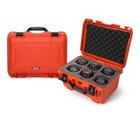 NANUK 918 Waterproof Hard Case with Custom Foam Insert for 6 Lenses - Orange