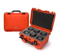 NANUK 918 Waterproof Hard Case with Custom Foam Insert for 6 Lenses - Orange