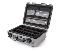 Nanuk 930 Waterproof Hard Case with Lid Organizer and Padded Divider - Silver