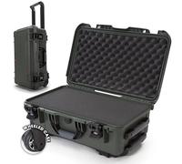 NANUK 935 Waterproof Carry-On Hard Case with Wheels, Cubed Foam and Lid Organizer - Olive