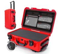 NANUK 935 Waterproof Carry-On Hard Case with Wheels, Cubed Foam and Lid Organizer - Red