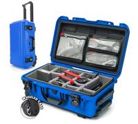 NANUK 935 Waterproof Carry-On Hard Case with Wheels, Padded Divider and Lid Organizer - Blue