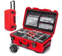 Nanuk 935 Waterproof Carry-On Hard Case with Wheels, Padded Divider and Lid Organizer - Red