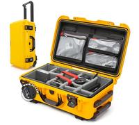 NANUK 935 Waterproof Carry-On Hard Case with Wheels, Padded Divider and Lid Organizer - Yellow