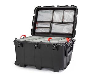 Nanuk 975 Second Wheeled Waterproof Hard Case, 186l, Padded Divider (Black) | IP67 Waterproof Wheeled Case, 30 X 21 X 18 in Interior, Nk-7 Resin, Padded Dividers and 6-Pocket Lid Organizer
