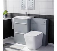 Nanuya 1000mm Basin Vanity Cabinet & WC with Square Rimless Toilet