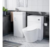 Nanuya 400mm White Floorstanding Basin Vanity & Concealed Cistern WC Toilet Pan