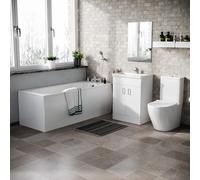 Nanuya Bath Suite with Basin Vanity Unit and Rimless Close Coupled Toilet