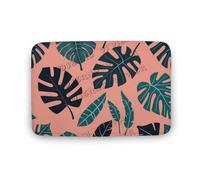 NANVIER Bath Mats for Bathroom, Green Leaf Non Slip Bathroom Rug, Washable Bath Rug Floor Door Mat for Indoor Shower Bathtub Decor,Area Rug Kitchen Rug Tropical Rug, Monstera Plant 15.7"x23.6"