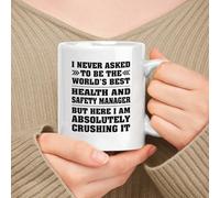 NANVIER Ceramic Coffee Mug Funny Gift for Health and Safety Manager White 11 Oz Ceramic,Present for Coworkers - I Never Ask to Be The World's Best Health and Safety Manager