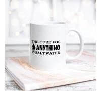 NANVIER Ceramic Mug The Cure for Anything is Salt Water Coffee Mug Saying Quotes Mockup Coffee Mug Mockup Coffee Mug Porcelain Mugs for Coffee, Tea and Milk 11oz
