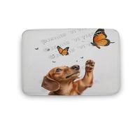 NANVIER Dachshund Dog Print Bath Mat Dog Pet Lover Cute Animal Cartoon Modern Microfiber Memory Foam Absorbent Bathroom Decor Mat,16"x24"