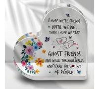 NANVIER Friendship Gifts for Women Friends, for Women, Grateful Gifts Acrylic Heart Plaque, Decorative Signs Keepsake for Female Friend Bestie Sister BFF Friend Ghost Friend