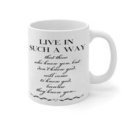 NANVIER Live in Such A Way That Those Who Know You Mug White Ceramic Coffee Cup Funny Home White Glossy Mug Halloweens Festival Gift for Kids Daddy 11oz