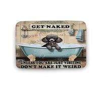 NANVIER Poodle Get Naked Unless You Are Just Visiting Don't Make It Weird Bath Mat,Cute Cartoon Dog Bathroom Rugs No Slip,Washable Cover Floor Rug Carpets Floor Mat 20x32 Inches