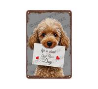 NANVIER Rustic Brown Poodle Dog Sign 5.5x8 Inch Funny Quote Metal Wall Art for Kitchen, Living Room, or Pet Shop | Fun Gift for Dog Enthusiasts and Humorous Home Decor