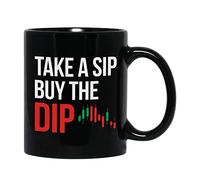 NANVIER Stock Trader Coffee Mug 11 oz, Take A Sip Buy The Dip Stock Market Gift Cup Funny Idea for Traders Brokers Financial Adviser Investor, Black