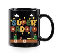 NANVIER Super Daddio Mug, Funny Gifts for Dad, Birthday Fathers Day Mugs for Dad from Daughter Son, New Dad Gifts, Super Daddio Gifts for Dad Black 11oz