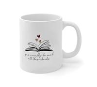 NANVIER Yes I Really Do Need All These Books Coffee Mugs 11oz Classmate Personalised Coffee Tea Cups Friend Gift for Women Co-Worker Ceramic White