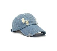 Nanwansu Ripped Distressed Denim Ring Baseball Cap Hip Hop Vintage Dad Hat Adjustable