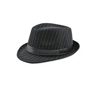 Nanwansu Unisex Classic Manhattan Structured Gangster Trilby Fedora Hat Black