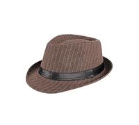 Nanwansu Unisex Classic Manhattan Structured Gangster Trilby Fedora Hat Coffee
