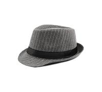 Nanwansu Unisex Classic Manhattan Structured Gangster Trilby Fedora Hat Grey