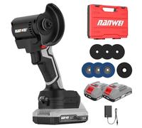 NANWEI 76mm Cordless Angle Grinder, Compact and Light Weight,Brushless, LED Light,Mini Variable Speed Angle Grinder,15000rpm,7Pcs Cutting Discs for Cutting Grinding Polishing(with Batteries)