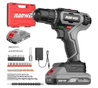 NANWEI Cordless Drill, 30N.m Electric Drill with 1 Battery, 2 Speed, LED | compatible with Makita 18V Battery,25 Torque Setting, Hand Drill for Home DIY Project
