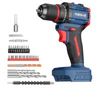 NANWEI Cordless Drill Compatible with Makita 18V Battery, Brushless Motor, 50N.m 21 Torque Power Drill 2 Speed with 27PCS Bits, Power Tools Set for Home and Garden DIY Project, Without Battery