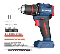 NANWEI Cordless Drill for Makita 18V Battery,Brushless Motor,50N.m 21 Torque Power Drill 2 Speed with 27PCS Bits, Power Tools Set for Home and Garden DIY Project, Without Battery