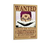 NANXIANG Anime ONE PIECE Wanted Poster Charlotte Katakuri Canvas Wall Art Poster Decorative Modern Home Print Picture Artworks Posters 08x12inch(20x30cm)