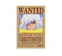 NANXIANG Anime ONE PIECE Wanted Poster Charlotte Smoothie Canvas Wall Art Poster Decorative Modern Home Print Picture Artworks Posters 12x18inch(30x45cm)