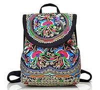Nanxin Vintage Classic Style Mini Flower Backpack, Fashion Vintage Casual Floral Daypacks Solid Shoulder School Bag for Women and Girl