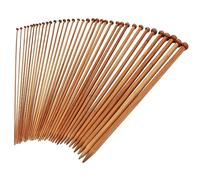 NANXJIUR 18 Pairs Single Point Bamboo Knitting Needles Wooden - 14 Inches Bamboo Knitting Needles Set for Beginners Knitting Crochet Straight Wood Needles (2.0mm-10.0mm)