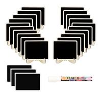 NANXJIUR 20 Pack Mini Chalkboard Signs with Support Easels, Small Wooden Chalkboard Labels Rectangle Blackboard, Food Signs for Table Numbers, Weddings Signs, Message Board Signs and Event Decoration