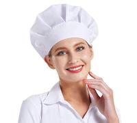 Nanxson 3pcs Chef Hat Adjustable Adult Kitchen Cooking Baker Chef Cap for Men Women CF9083 (White, OneSize)