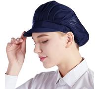 Nanxson 3PCS Chef Hat for Women Men with Breathable Mesh Navy