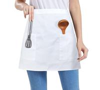 Nanxson Short Waist Apron with Pocket Black Chefs Waiters Cooks Bar Apron for Kitchen Restaurant Waitress