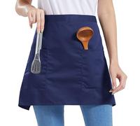 Nanxson Short Waist Apron with Pocket Black Chefs Waiters Cooks Bar Apron for Kitchen Restaurant Waitress