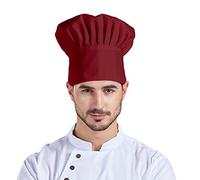 Nanxson Unisex High Elastic Chef Hat Adjustable Cooking Hat Cotton Catering Hat for Baking Restaurant Hotel Red