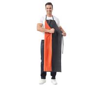 Nanxson Waterproof Apron Adjustable Durable Heavy Duty Work Apron Diswashing,Butcher,Industry CF3114 (Black red, Onesize)