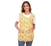 Nanxson Women Cobbler Apron Vest, Sleeveless Print Chef Apron with 2 Pockets Adjustable Side Ties for Cleaning Catering Cooking CF3187