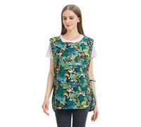 Nanxson Women Cobbler Apron Vest, Sleeveless Print Chef Apron with 2 Pockets Adjustable Side Ties for Cleaning Catering Cooking CF3187