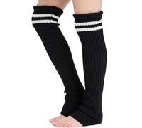 Nanxson Women's Knit Leg Warmers Preppy Style Stripe Leg Covers Boot Cuffs | Girls Leg Warmers,Winter Chunky Boot Cuffs,Ladies Gaiters,Soft Boot Cuffs,for Dance,Yoga,Sport,Ballet,80'S Party,Halloween
